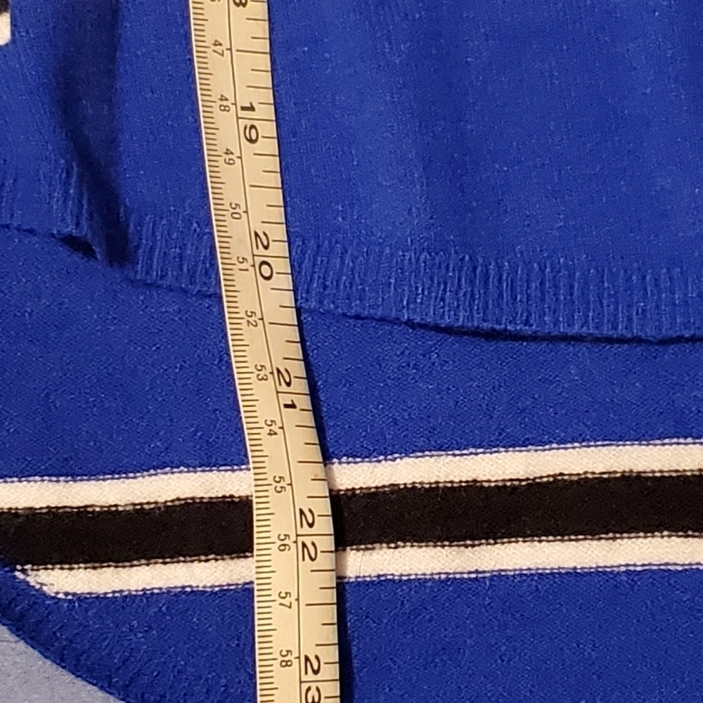Express Sweater Ribbed Neckline Sz XS NWT Blue/Black/white Strip Y2k - Picture 8 of 8